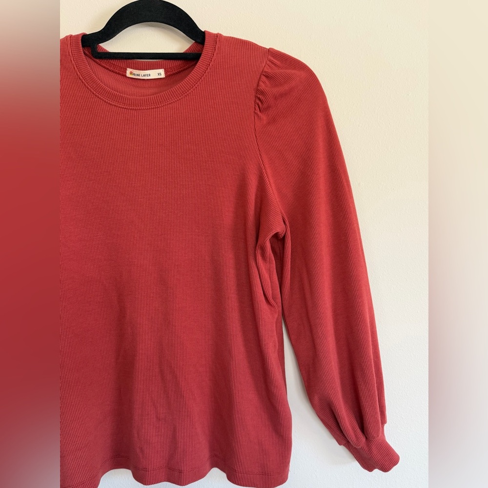 Lexi Rib Puff Sleeve Top Marine Layer